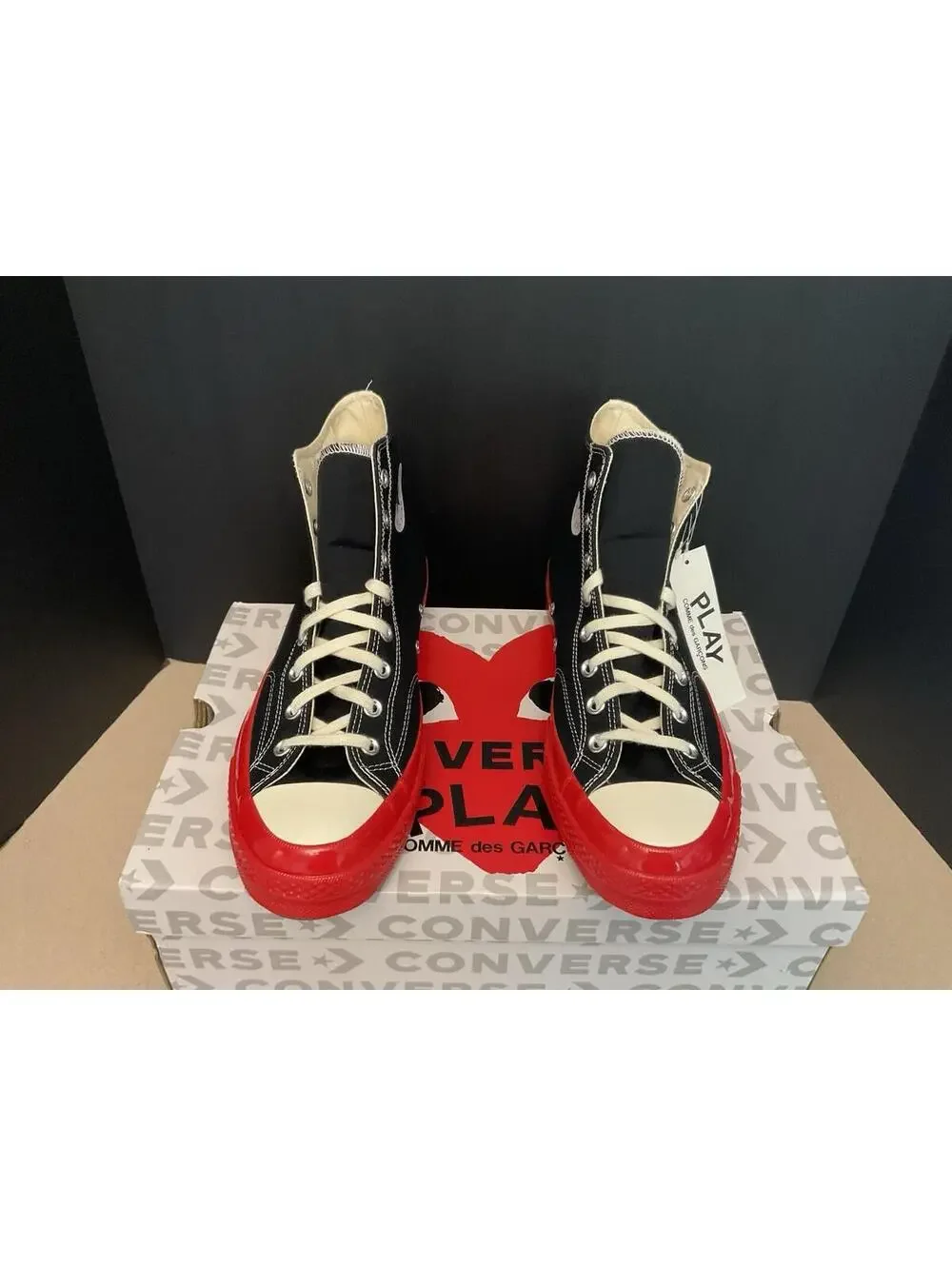 New! Mens Converse CDG Chuck Taylor All Star 70 Hi Comme des Garcons PLAY. SZ 12 - Picture 4 of 9
